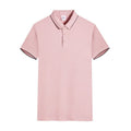 Men's and women's short sleeve work T-shirt in cotton blend with lapel collar, solid colour, front view