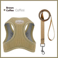 Waffle pattern cat harness chest strap in brown, green, or purple colour options