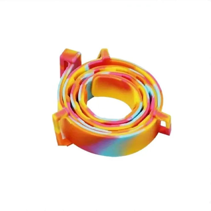 Rainbow packaged flea prevention collar for cats and dogs in plastic construction