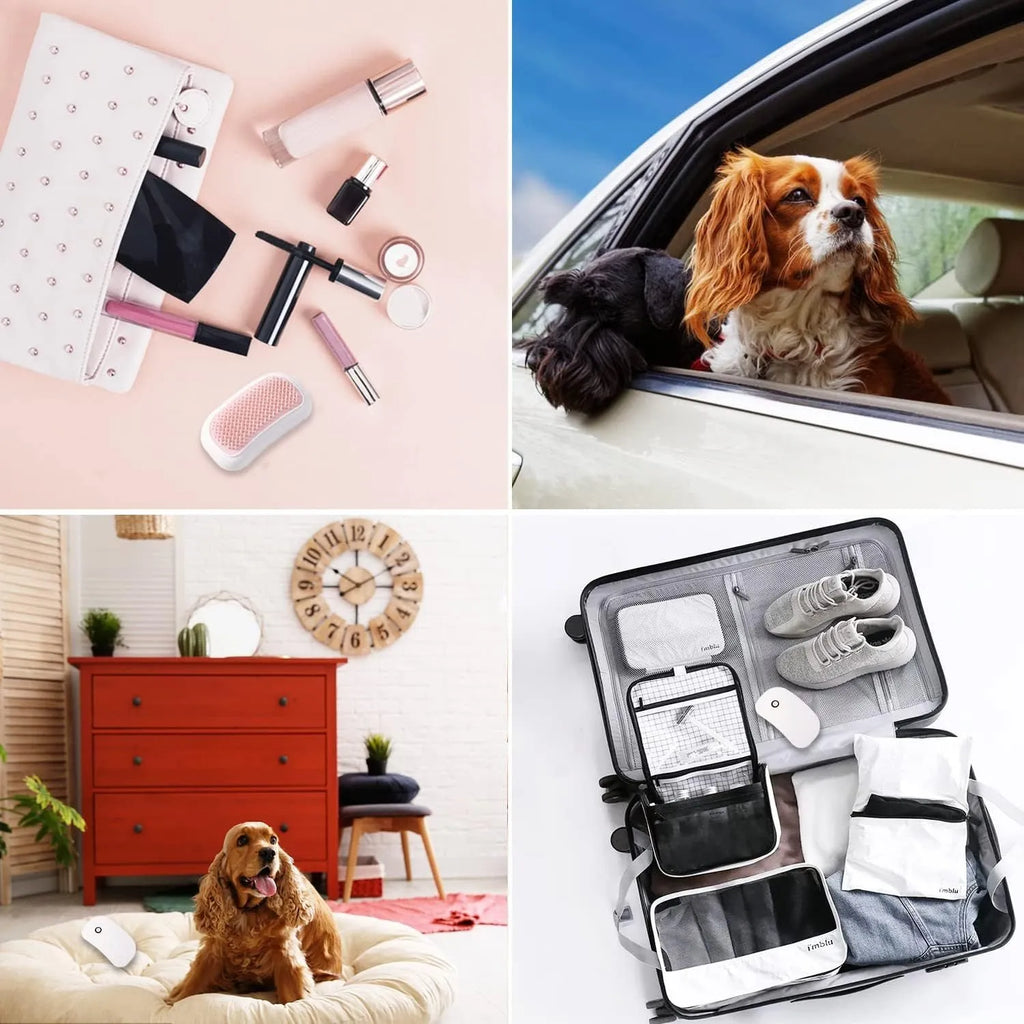 Pink electric vibration pet brush with TPE comb teeth for cat and dog grooming