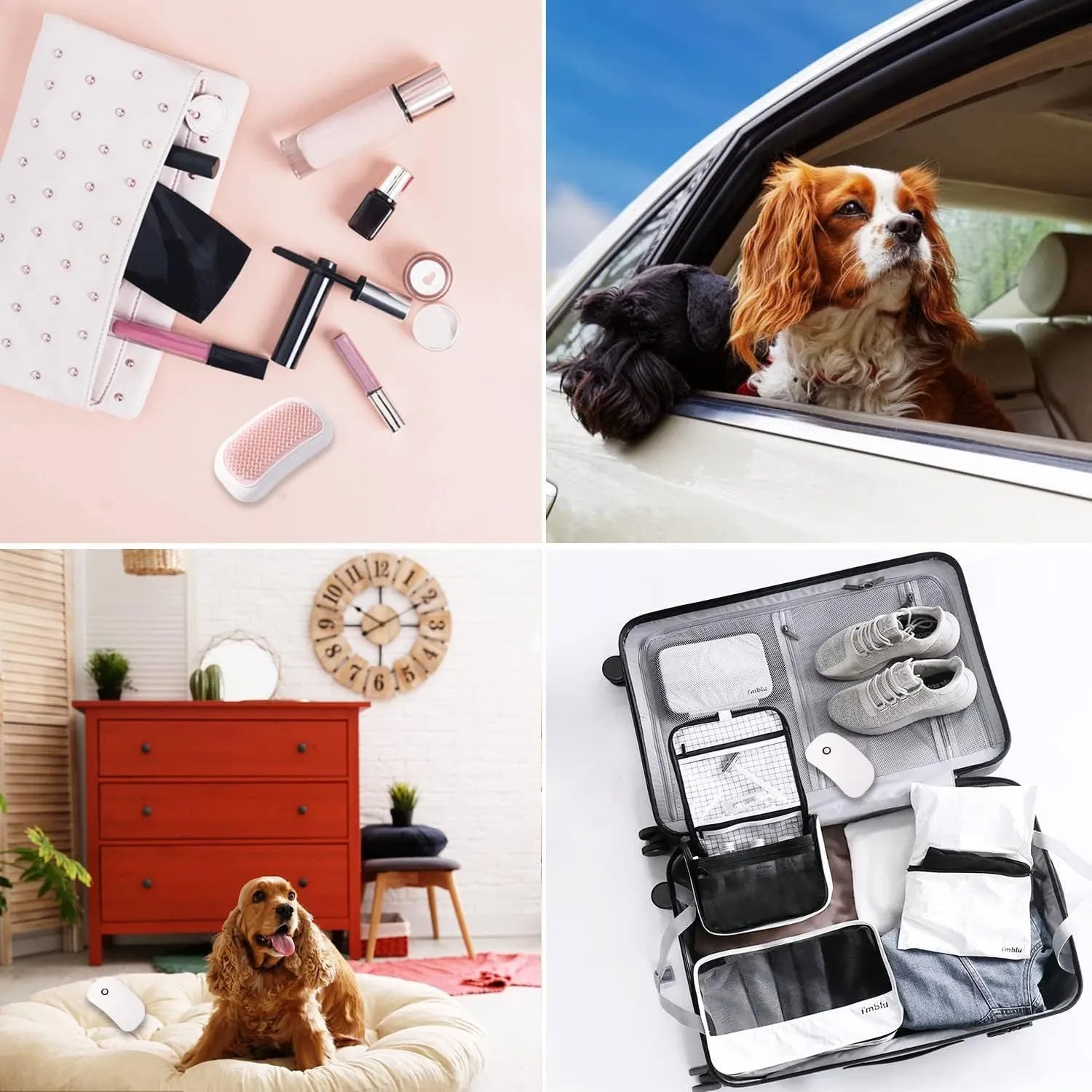 Pink electric vibration pet brush with TPE comb teeth for cat and dog grooming