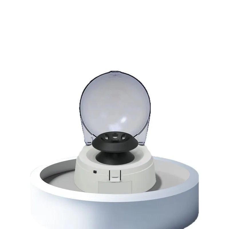 Mini laboratory centrifuge with compact dimensions and 7000 rpm speed capability