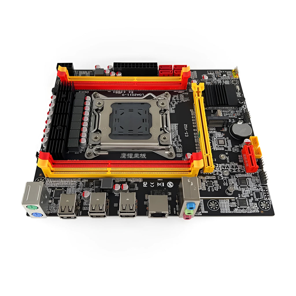 X79-VG2 desktop motherboard with LGA 2011 socket, DDR3 slots, PCIe 16X, and M.2 connector.