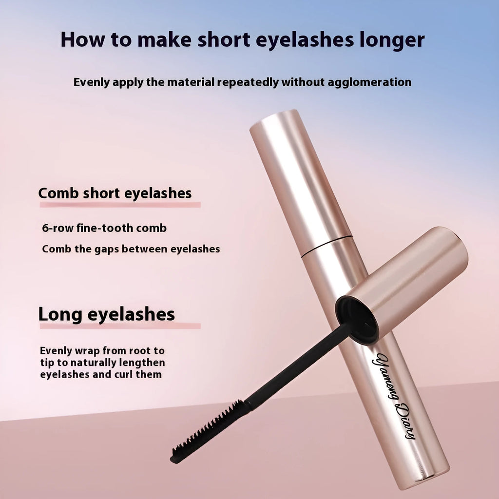 Long curling long-lasting mascara in black and brown colour options with applicator