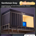 Gentleman grey bed curtains with integrated mosquito net for 0.9m bunk bed