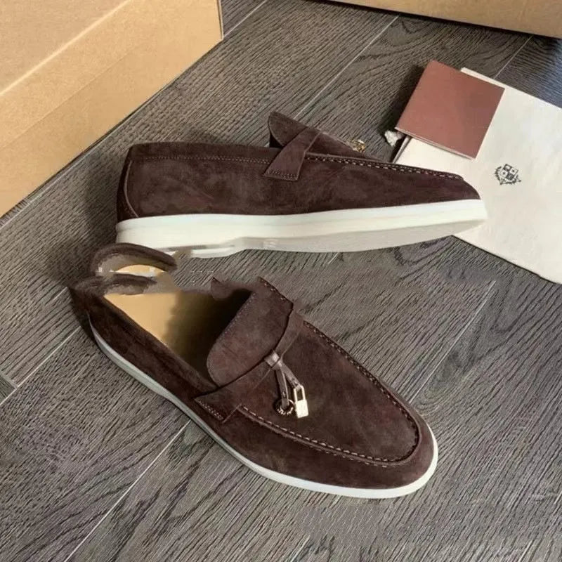 High-top slip-on casual loafers with round toe and rubber sole in multiple colour options
