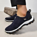 Men's grey round head oversleeve shoes with a shallow mouth and rubber sole.