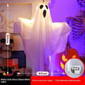 White ghost horror party light ornament with cloth construction and Halloween decoration application