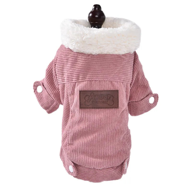 Grey lambswool dog vest with wool lining for winter warmth