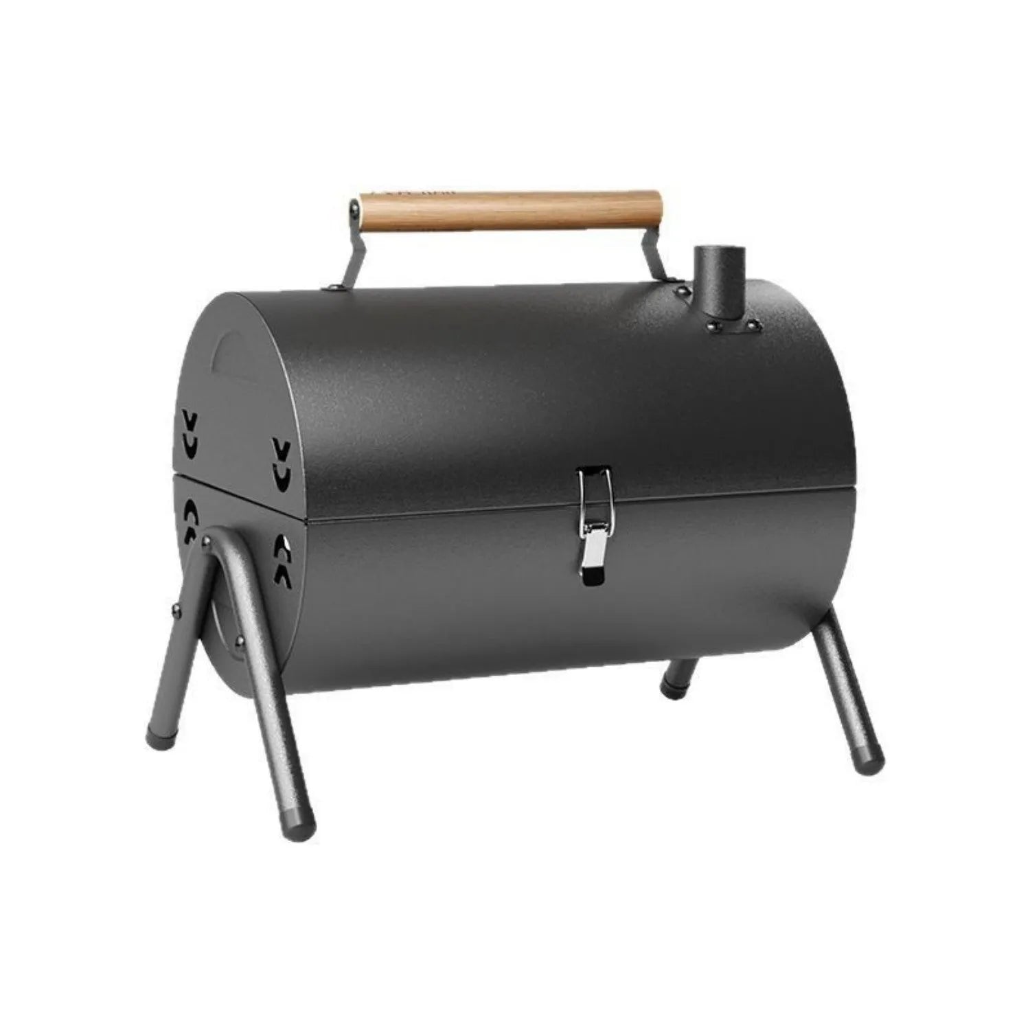 White round portable charcoal grill with detachable carbon tank and barbecue grill for outdoor cooking