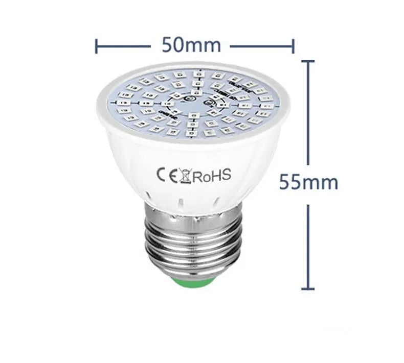 White LED plant growth lamp with 80 beads for indoor plants covering 30-80 cm² area