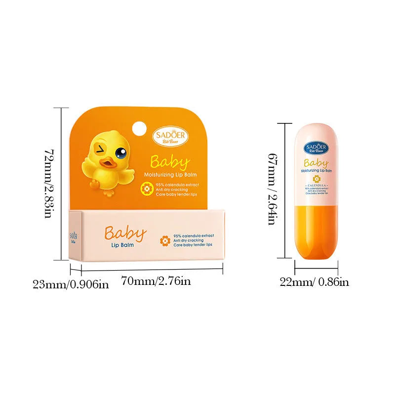 Anti-chapped lip moisturising lipstick in a tube, shown alongside text listing variants like Marigold, Hyaluronic Acid, and Watermelon.