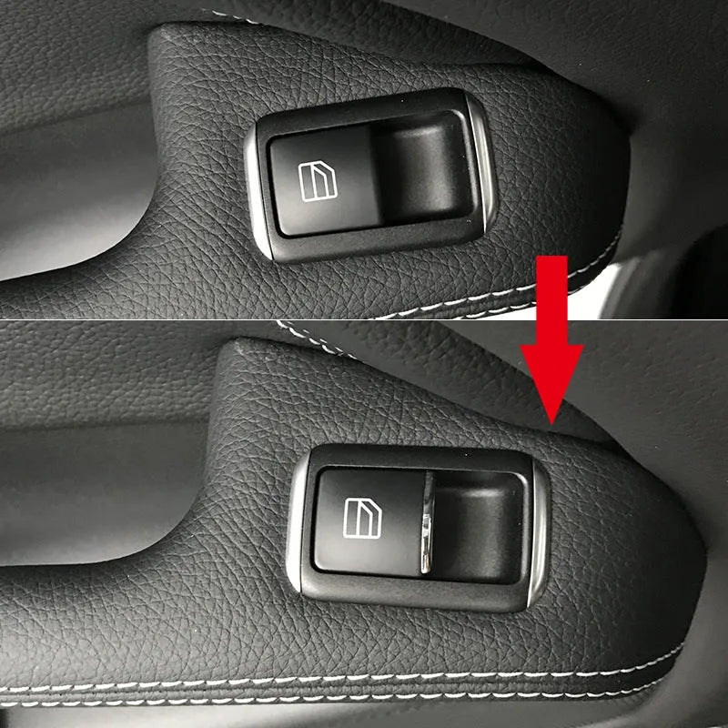Black glitter decorative sticker for car window lift button modification