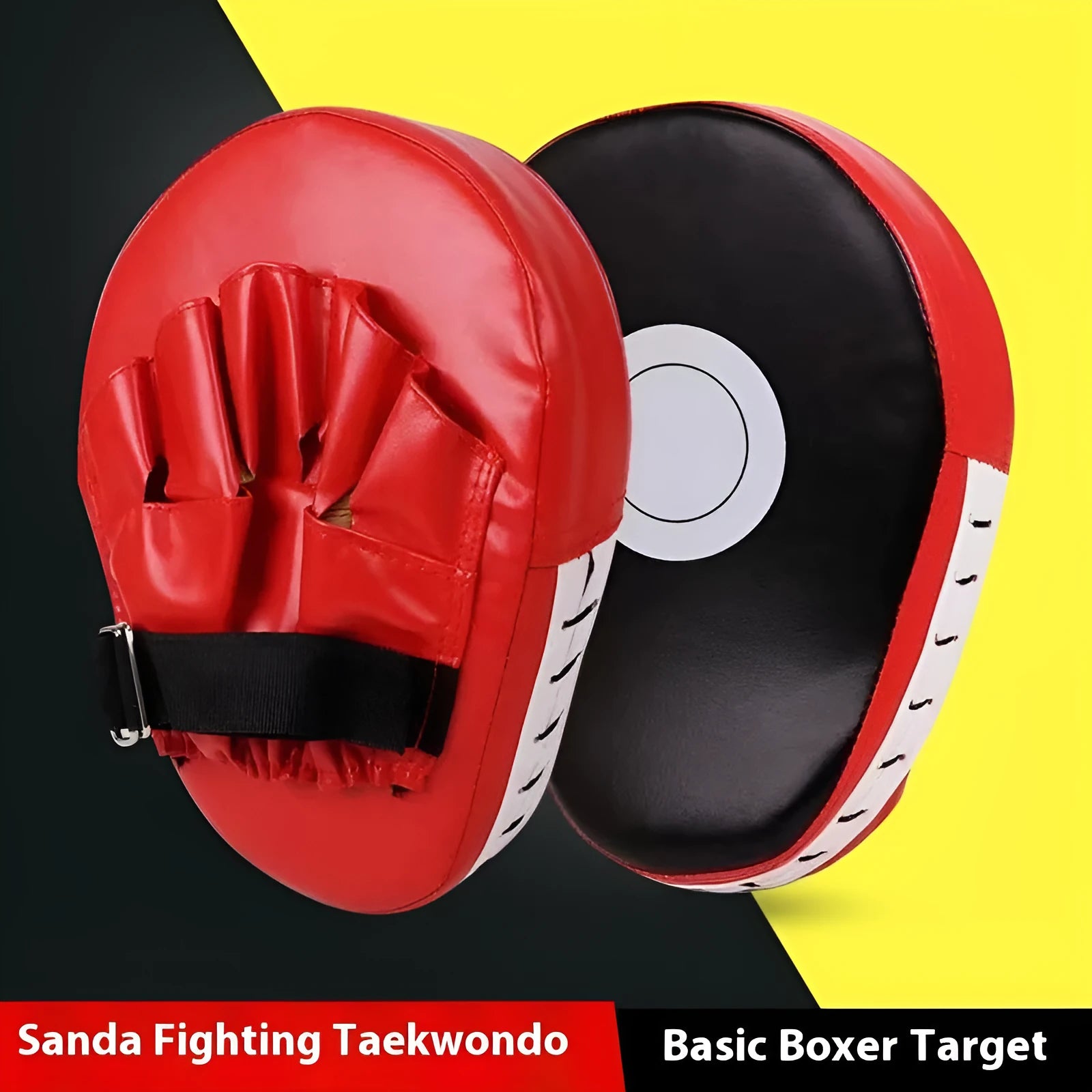 Boxing training punch mitts hand targets in red and black PU material for Muay Thai