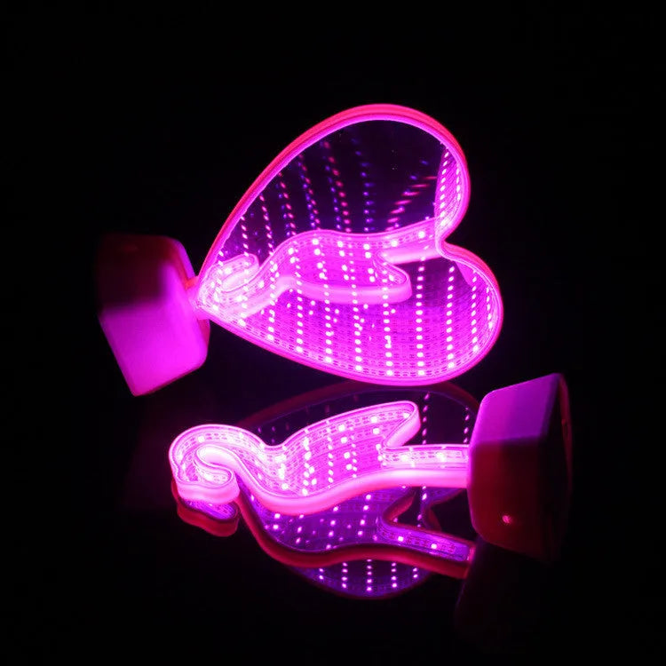 LED double-sided love tunnel light with rose red illumination measuring 16cm long