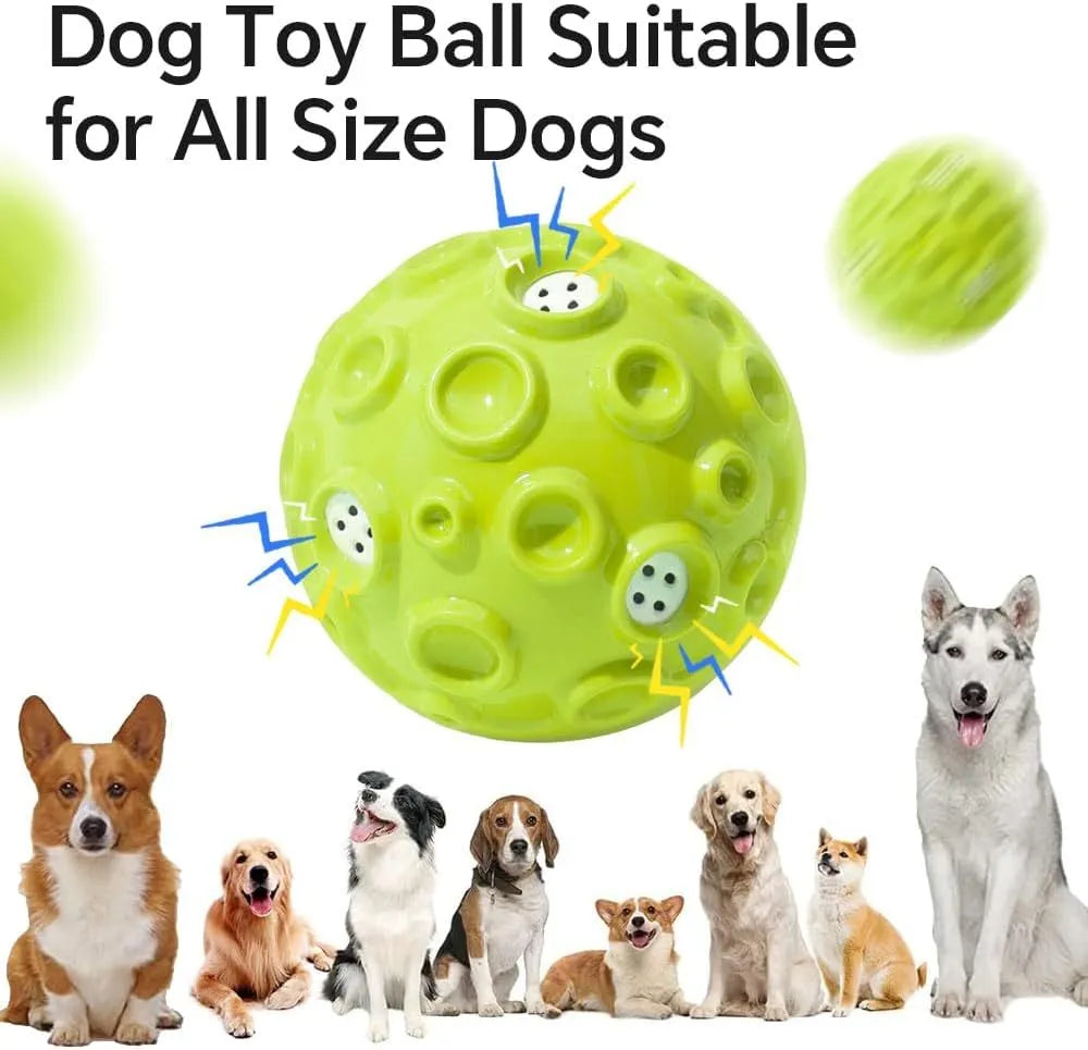 Interactive dog chew toy ball with textured surface in multiple colour options