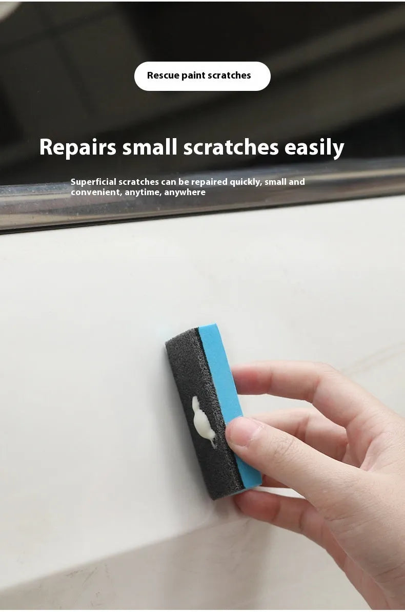 Car repair wax kit containing A and B compounds with frosted sponge mop for scratch removal and paint polishing