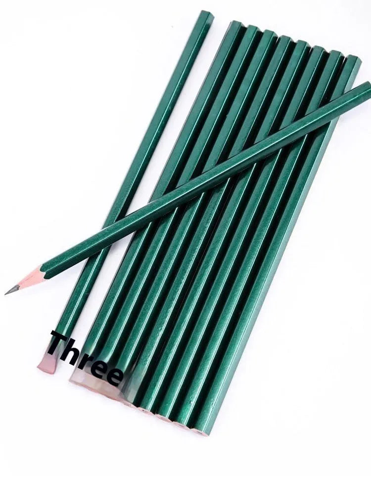 Green Rod six-angle wooden pencils in a box, includes 2B and HB graphite grades