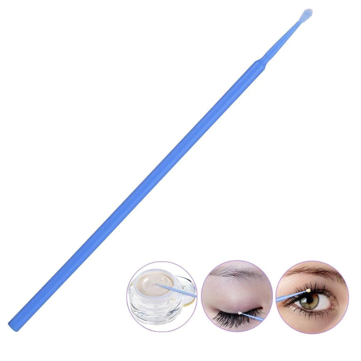Disposable micro applicator brushes with bendable handles and flocked tips in assorted colours.