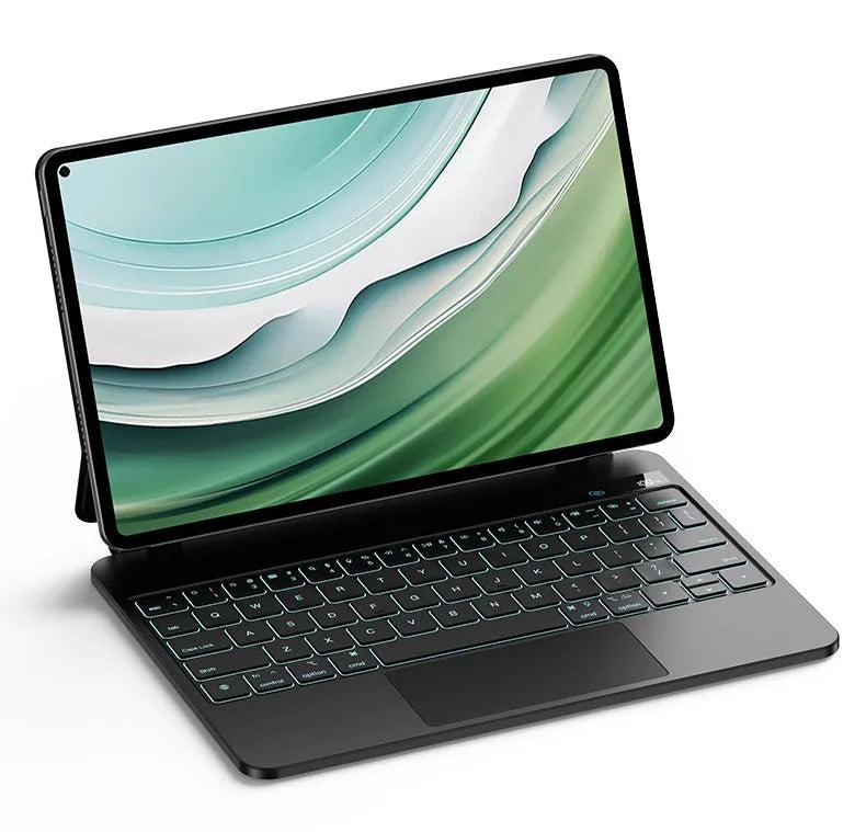 Huawei tablet magnetic wireless keyboard with protective PU leather case in black or white