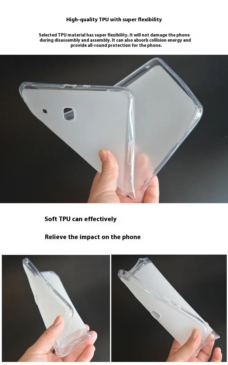 Clear ultra-thin silicone tablet protective case showing transparent design
