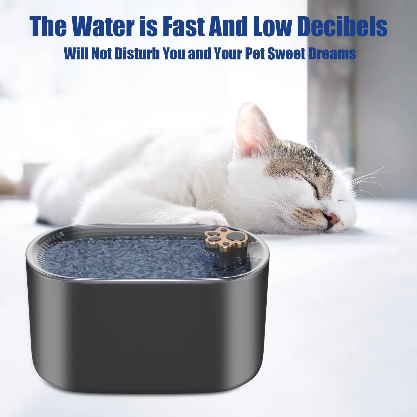 Berlin blue 3L automatic pet water fountain with LED light indicator and triple filter cartridge