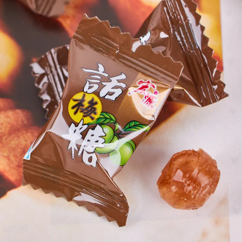 Three bags of hard candy: plum sugar, guava, and tangerine peel flavours in a 350g and 355g assortment pack.