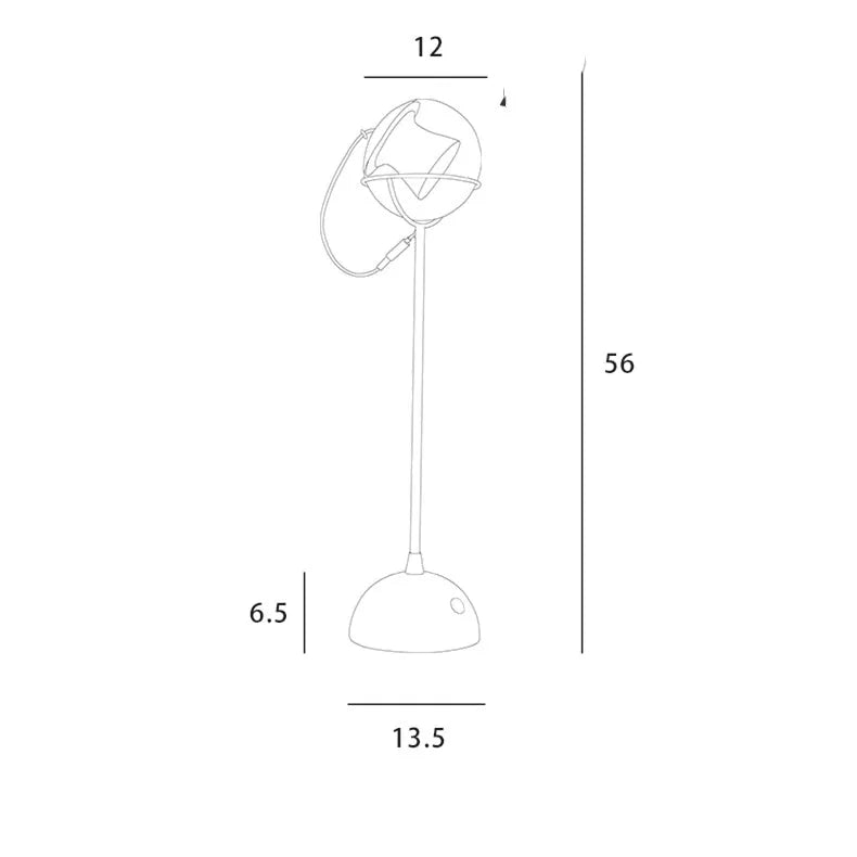 Modern desk lamp with a glass lampshade and touch-sensitive base for dimming control.