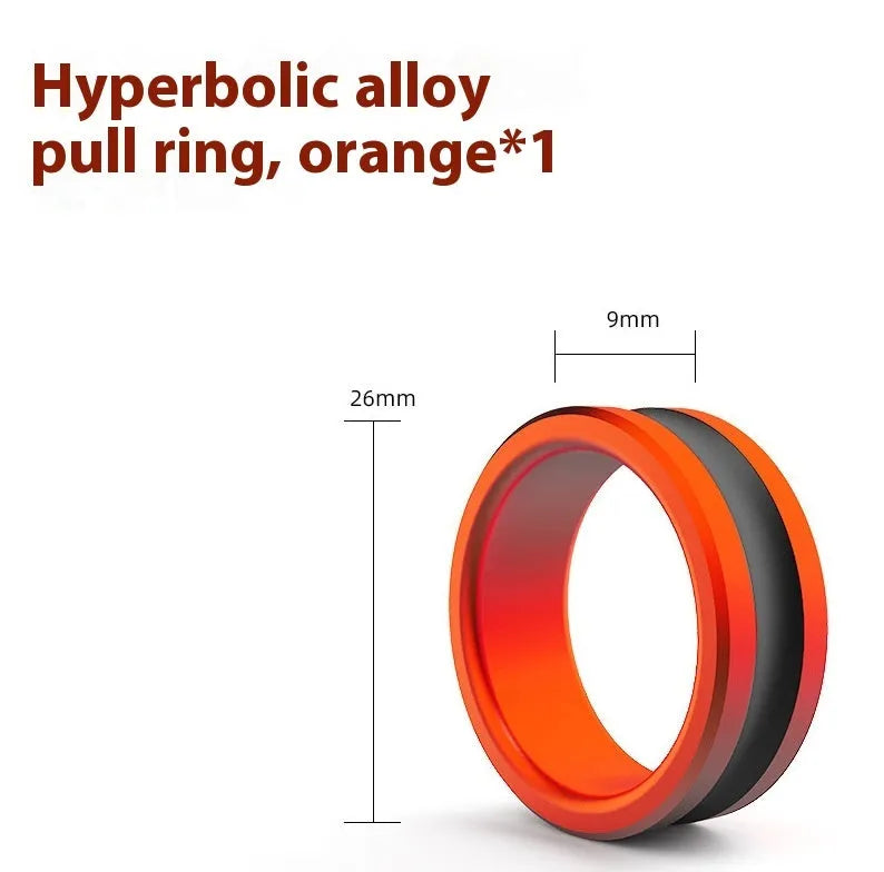 Orange alloy fishing hand guard tool with pull loop for non-slip fish handling