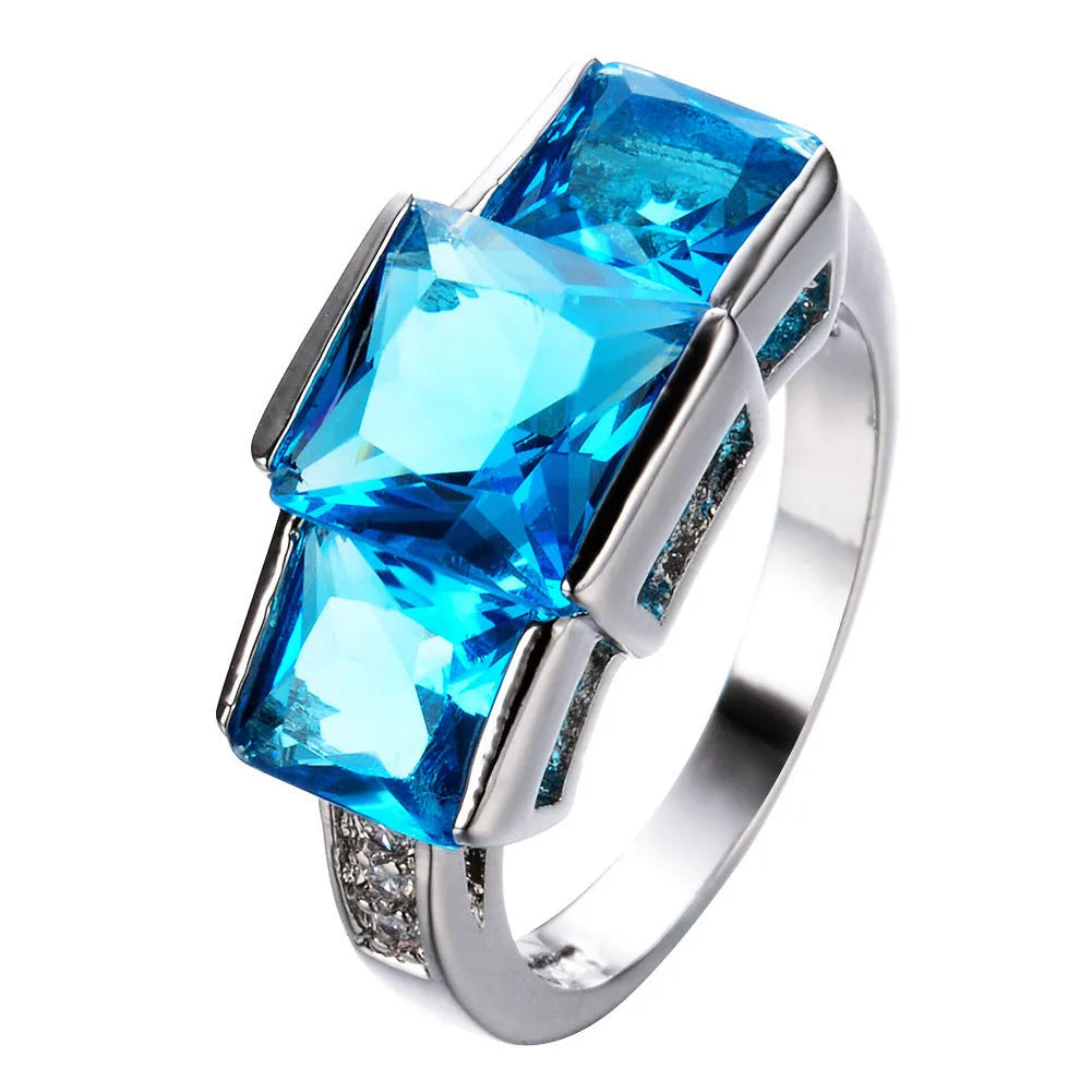 Women's copper ring with electroplated geometric design in multiple colour options