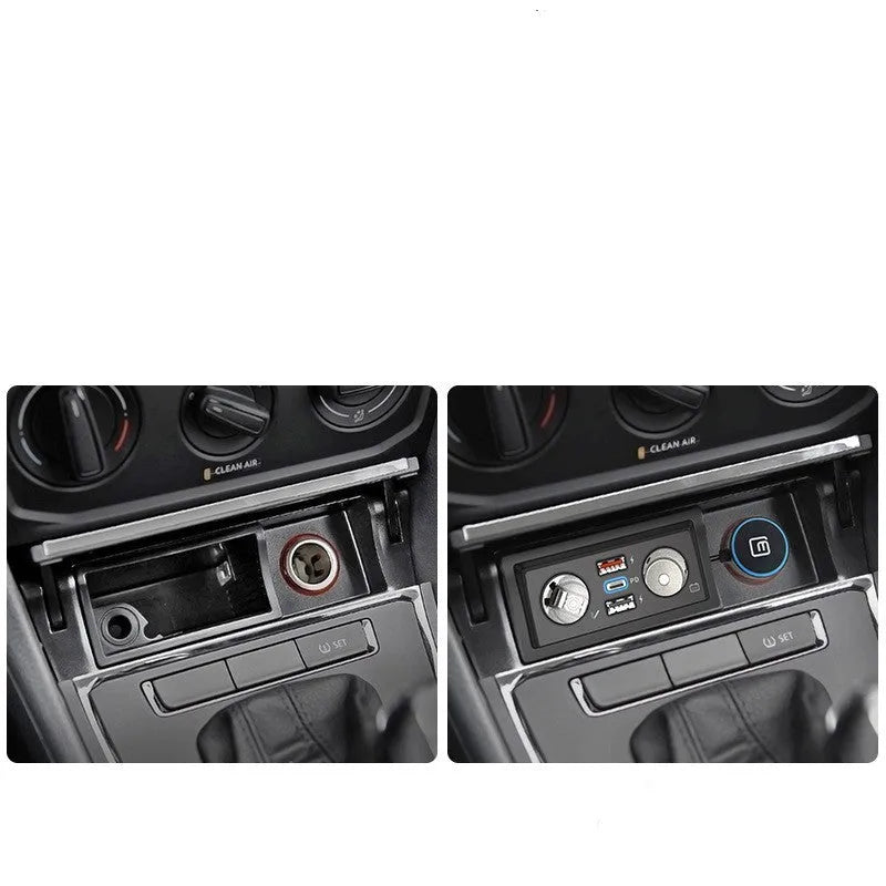 Volkswagen Lavida and Pola car charger with QC3.0 fast charge for Android or Apple devices