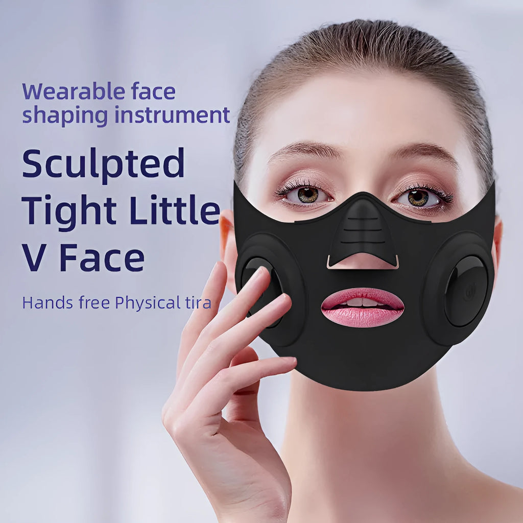 Black photon rejuvenation mask beauty device with USB charging port for home facial treatments