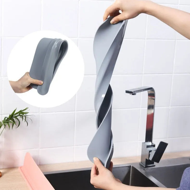 Silicone sink water blocking plate splash guard in grey, blue, or black colour options