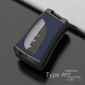 Black zinc alloy and TPU car key case for Lexus A series with metal clip and key ring cutout