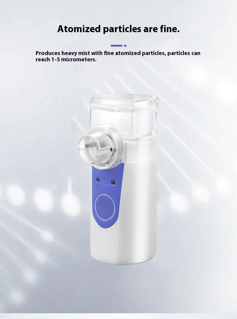 USB handheld household nebuliser spray machine with columnar plastic design and single fog outlet