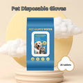 Disposable pet gloves for cat and dog bathing and grooming tasks in 20 piece pack