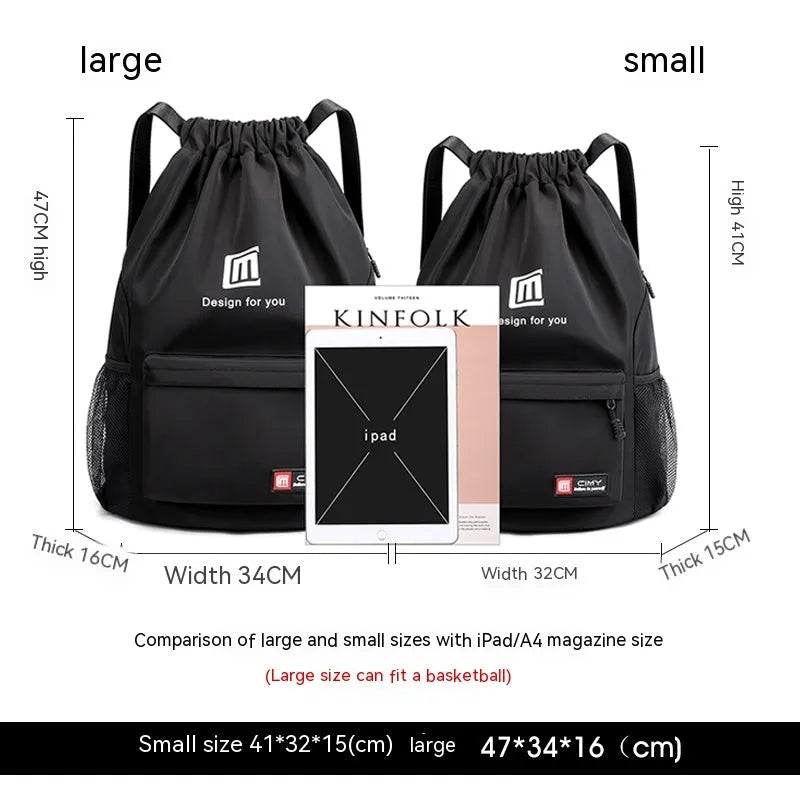 Oxford fabric drawstring backpack in multiple colours with water-repellent properties and internal phone pocket