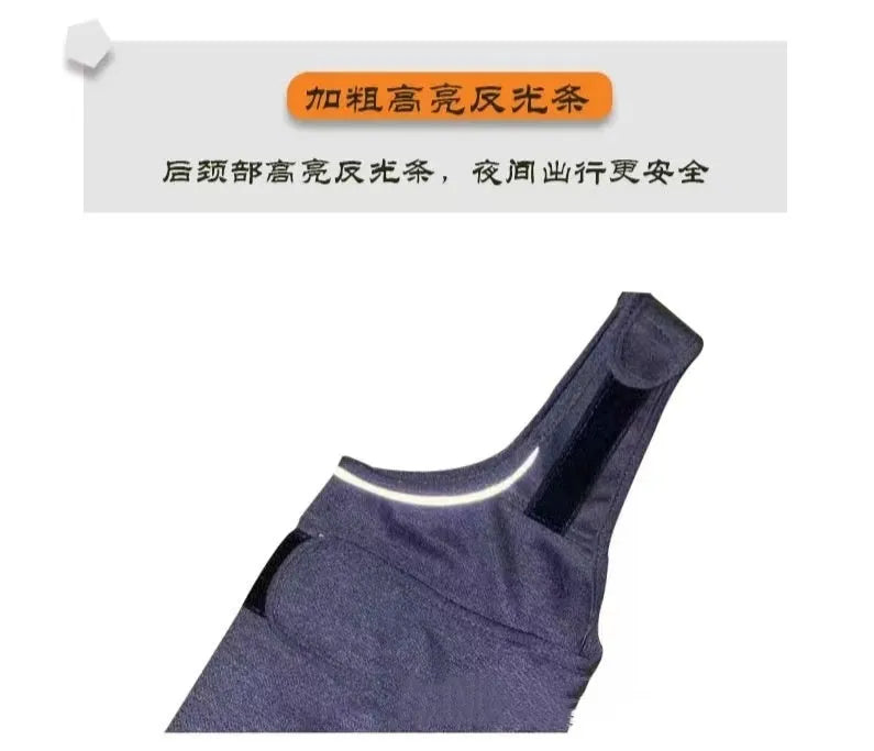 Heather grey dog anxiety calming vest on a model dog, showing soft fabric and snug fit.