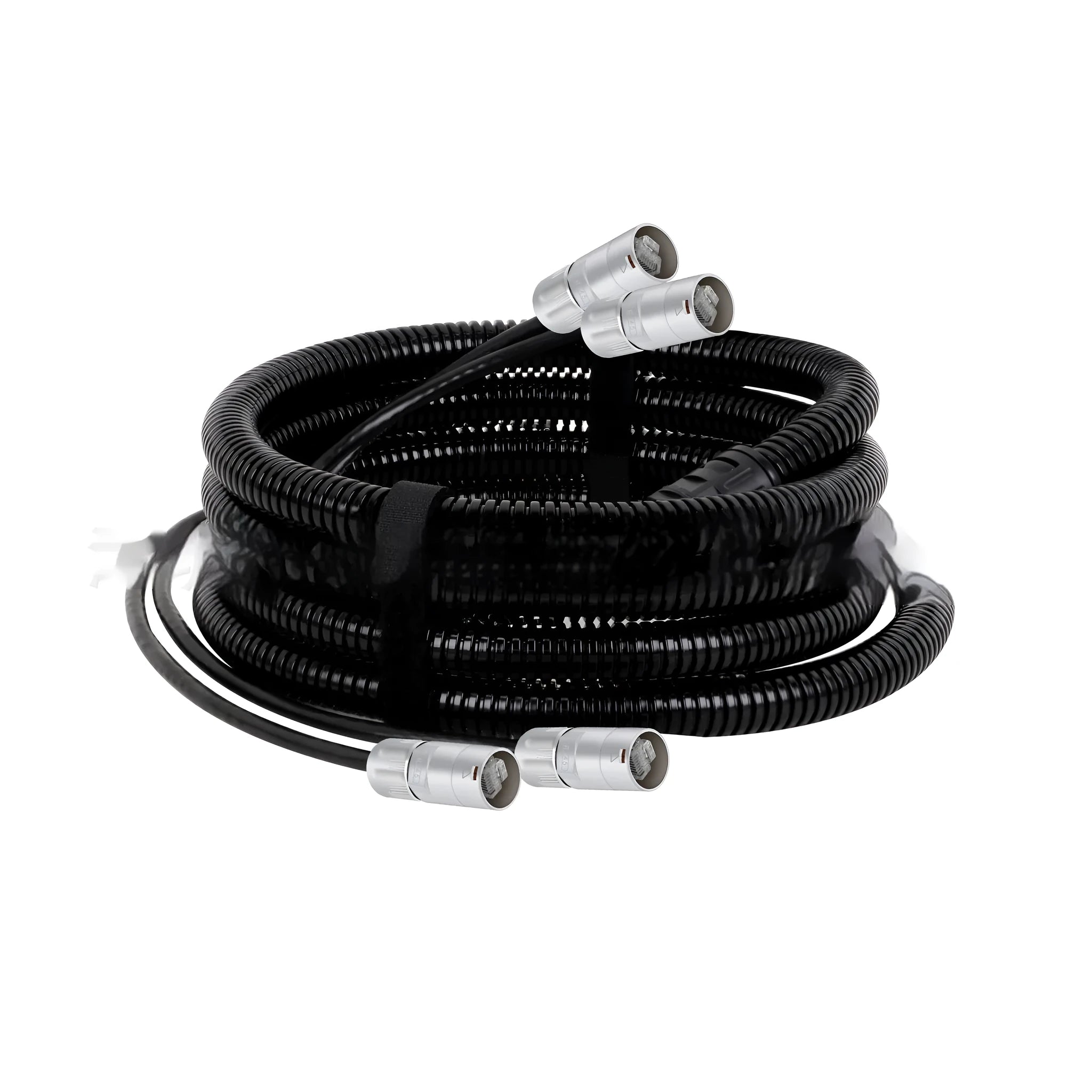 Cat5 Cat6 Ethernet extension cable with blue PVC sheathing and clear RJ45 connectors on a white background.